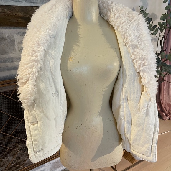 Thick ivory linen bomber jacket soft free people - Picture 5 of 10